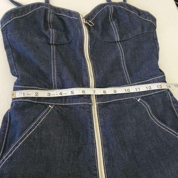 Taylor Hill x Joe's Jeans  Jumpsuit Women M Wide Leg Denim Sweetheart Neckline - Picture 5 of 12